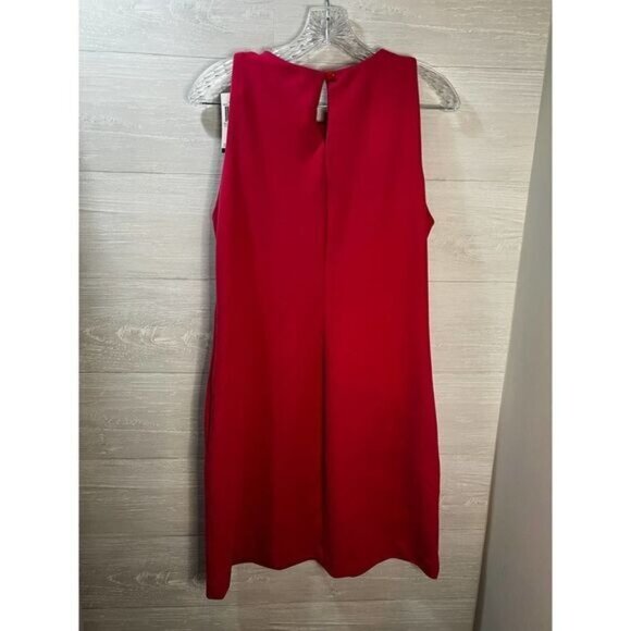 Red Premise Sleeveless‎ Sheath Dress With Back Button Closure Size 12 Womens - Picture 2 of 4